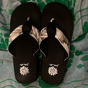 Yellow Box flip flops